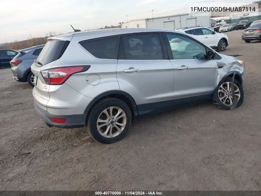 2017 Ford Escape Se VIN: 1FMCU0GD5HUA87114 Lot: 40770008