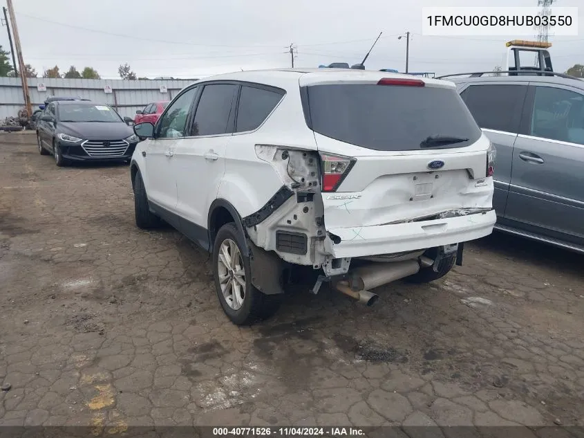 2017 Ford Escape Se VIN: 1FMCU0GD8HUB03550 Lot: 40771526