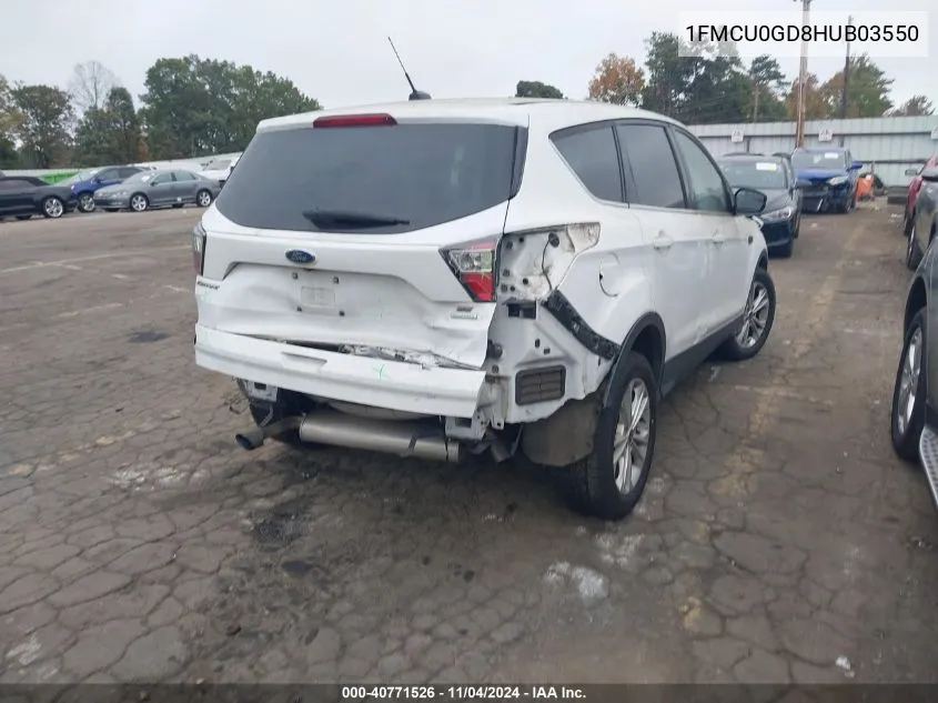 2017 Ford Escape Se VIN: 1FMCU0GD8HUB03550 Lot: 40771526