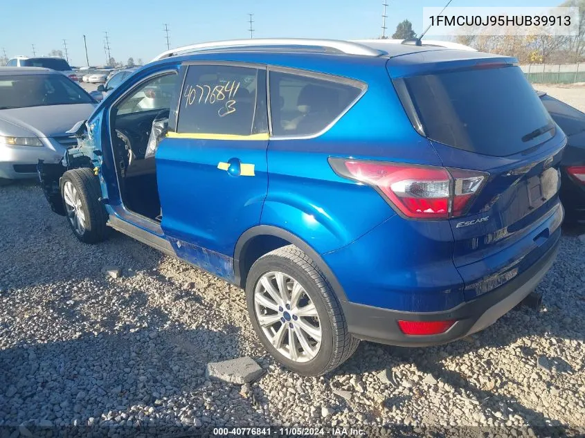 2017 Ford Escape Titanium VIN: 1FMCU0J95HUB39913 Lot: 40776841