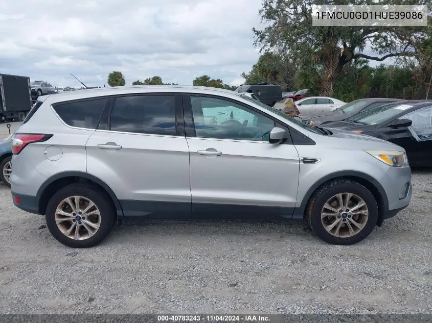 2017 Ford Escape Se VIN: 1FMCU0GD1HUE39086 Lot: 40783243