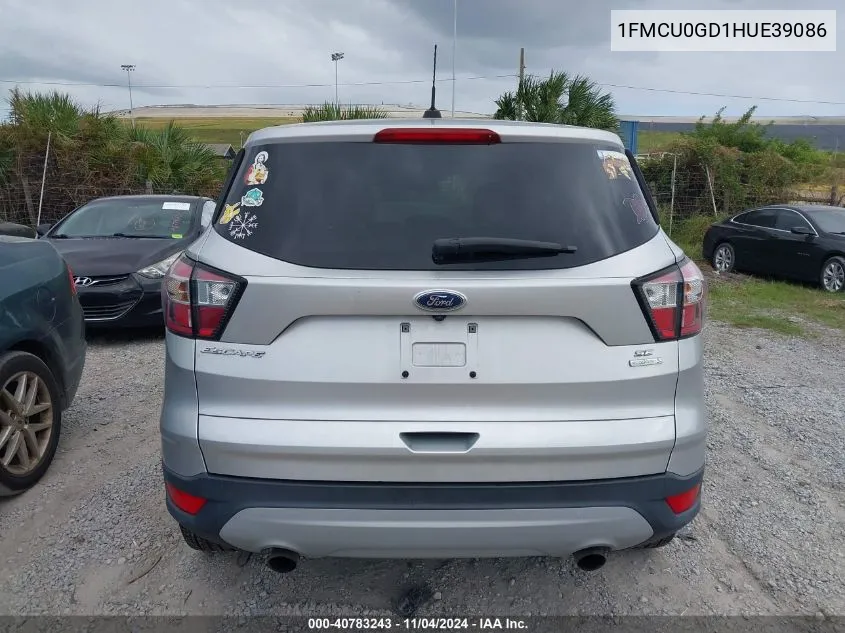 2017 Ford Escape Se VIN: 1FMCU0GD1HUE39086 Lot: 40783243