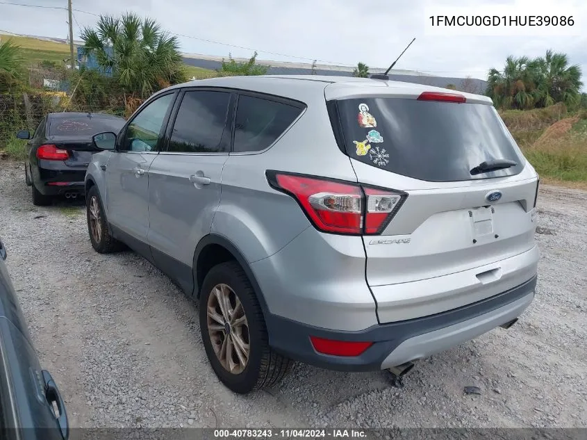 2017 Ford Escape Se VIN: 1FMCU0GD1HUE39086 Lot: 40783243