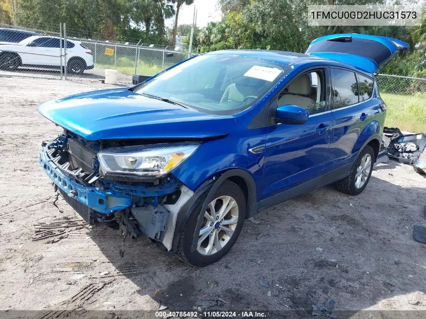 2017 Ford Escape Se VIN: 1FMCU0GD2HUC31573 Lot: 40785492