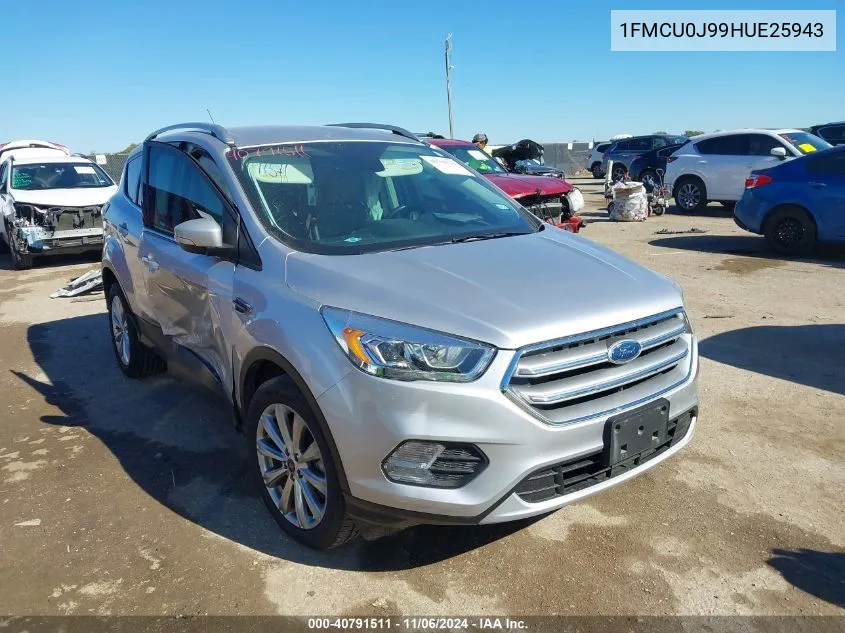 2017 Ford Escape Titanium VIN: 1FMCU0J99HUE25943 Lot: 40791511