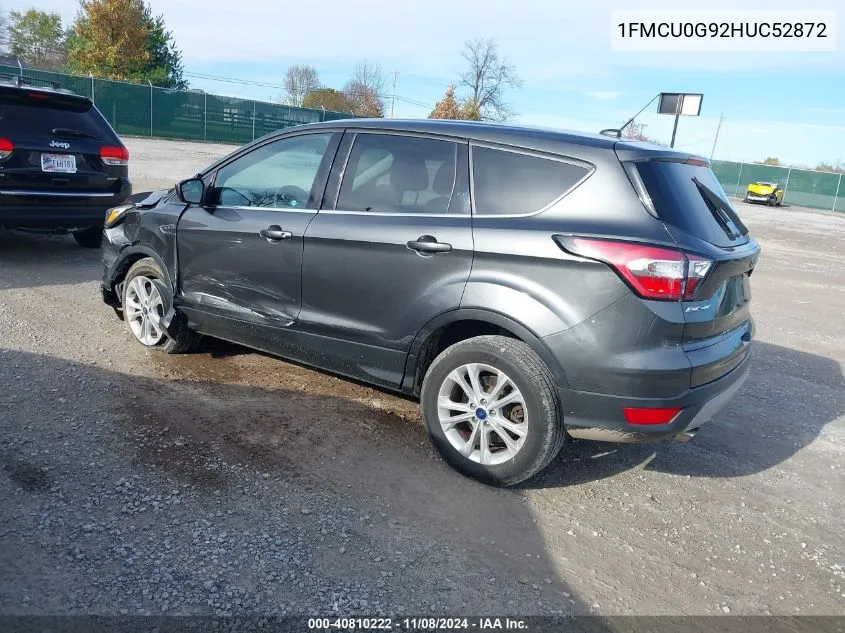 2017 Ford Escape Se VIN: 1FMCU0G92HUC52872 Lot: 40810222