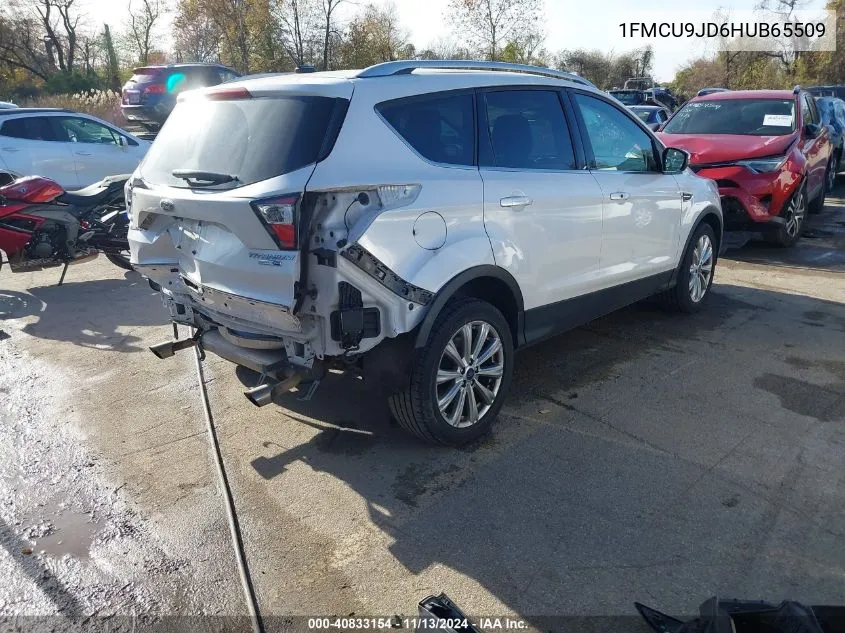 2017 Ford Escape Titanium VIN: 1FMCU9JD6HUB65509 Lot: 40833154