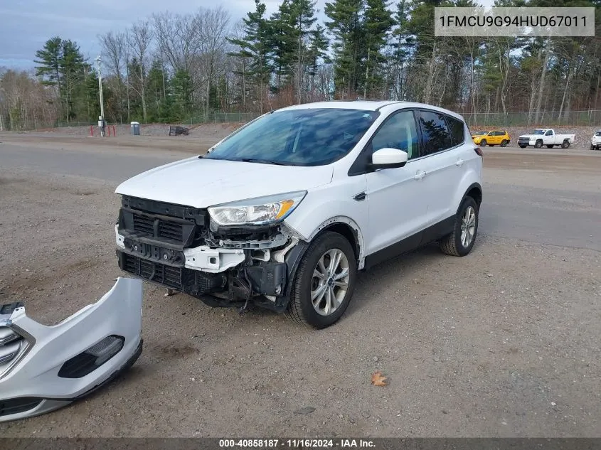 2017 Ford Escape Se VIN: 1FMCU9G94HUD67011 Lot: 40858187