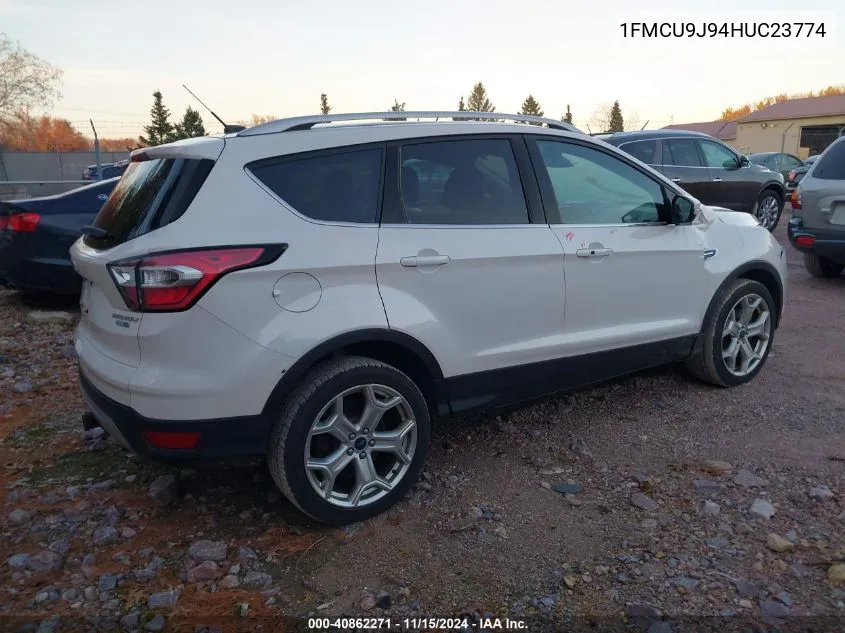 2017 Ford Escape Titanium VIN: 1FMCU9J94HUC23774 Lot: 40862271