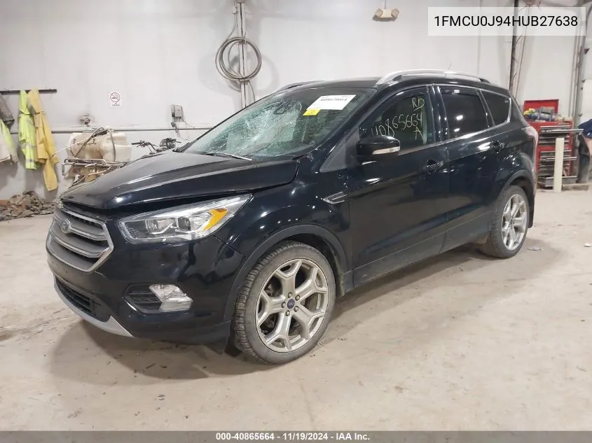 2017 Ford Escape Titanium VIN: 1FMCU0J94HUB27638 Lot: 40865664