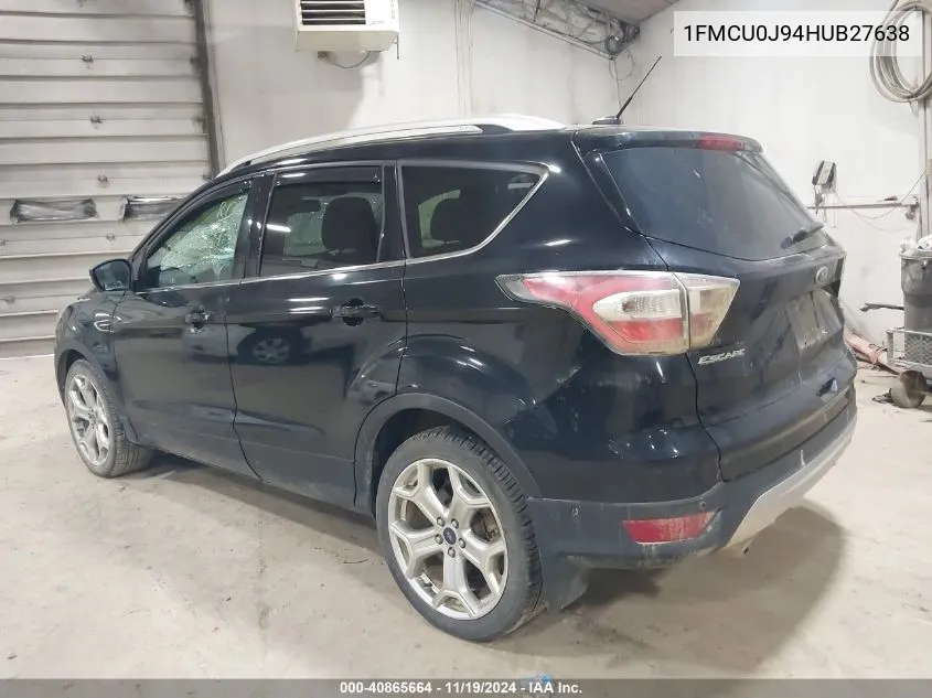 2017 Ford Escape Titanium VIN: 1FMCU0J94HUB27638 Lot: 40865664