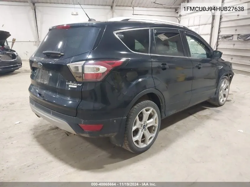 2017 Ford Escape Titanium VIN: 1FMCU0J94HUB27638 Lot: 40865664