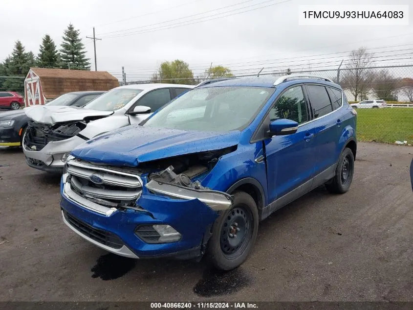 2017 Ford Escape Titanium VIN: 1FMCU9J93HUA64083 Lot: 40866240