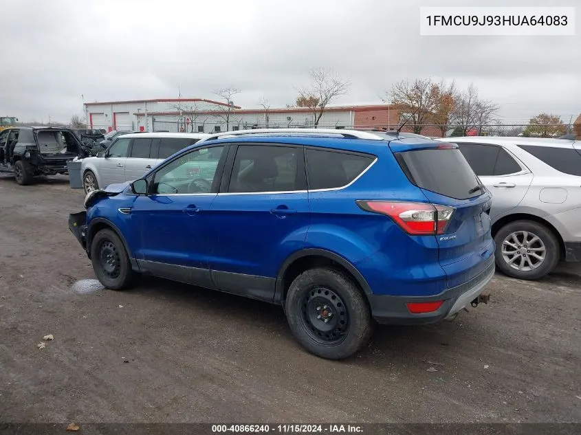 2017 Ford Escape Titanium VIN: 1FMCU9J93HUA64083 Lot: 40866240