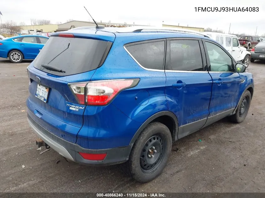 2017 Ford Escape Titanium VIN: 1FMCU9J93HUA64083 Lot: 40866240