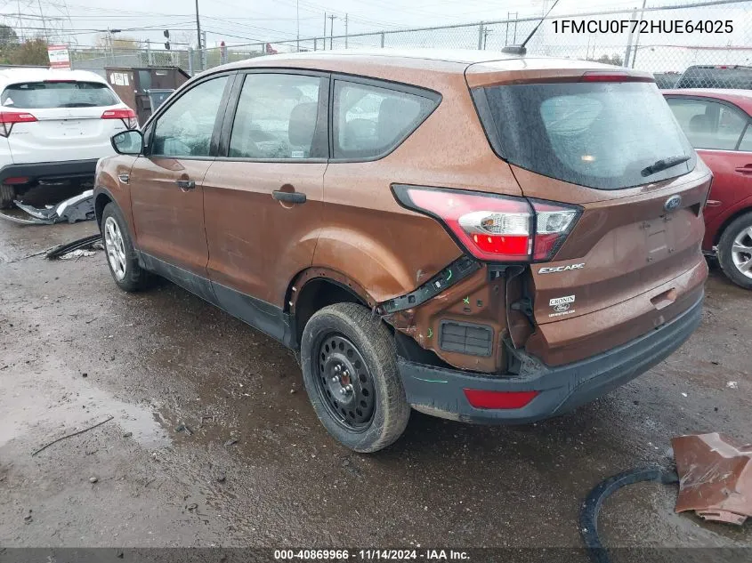 2017 Ford Escape S VIN: 1FMCU0F72HUE64025 Lot: 40869966