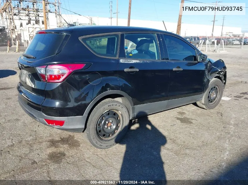 2017 Ford Escape S VIN: 1FMCU0F79HUD93745 Lot: 40921563