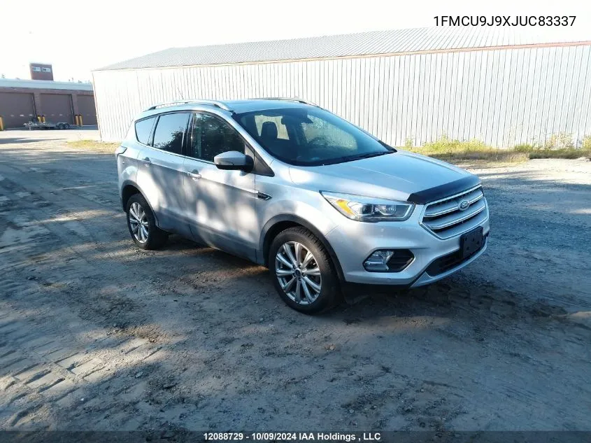 2018 Ford Escape VIN: 1FMCU9J9XJUC83337 Lot: 12088729