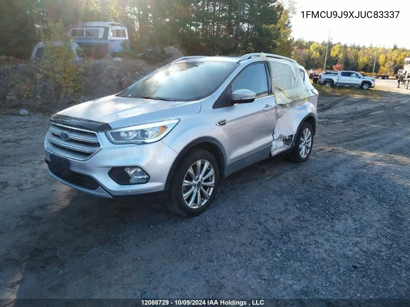 2018 Ford Escape VIN: 1FMCU9J9XJUC83337 Lot: 12088729