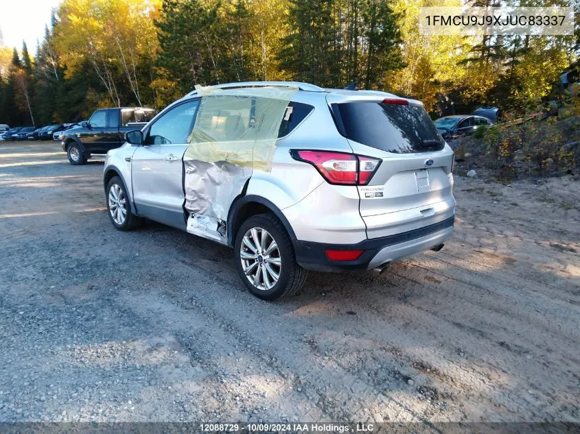 2018 Ford Escape VIN: 1FMCU9J9XJUC83337 Lot: 12088729