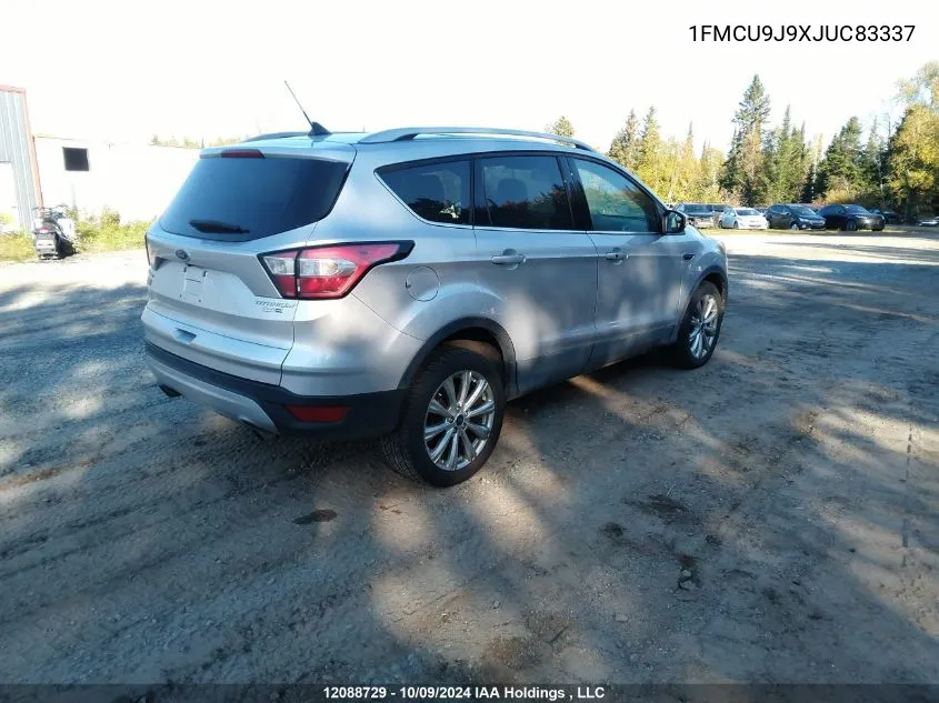 2018 Ford Escape VIN: 1FMCU9J9XJUC83337 Lot: 12088729