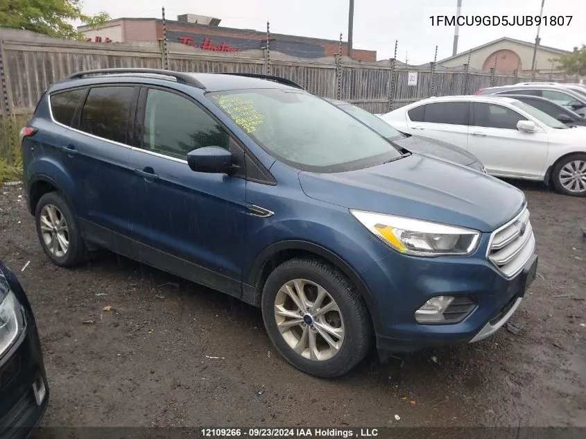 2018 Ford Escape Se VIN: 1FMCU9GD5JUB91807 Lot: 12109266