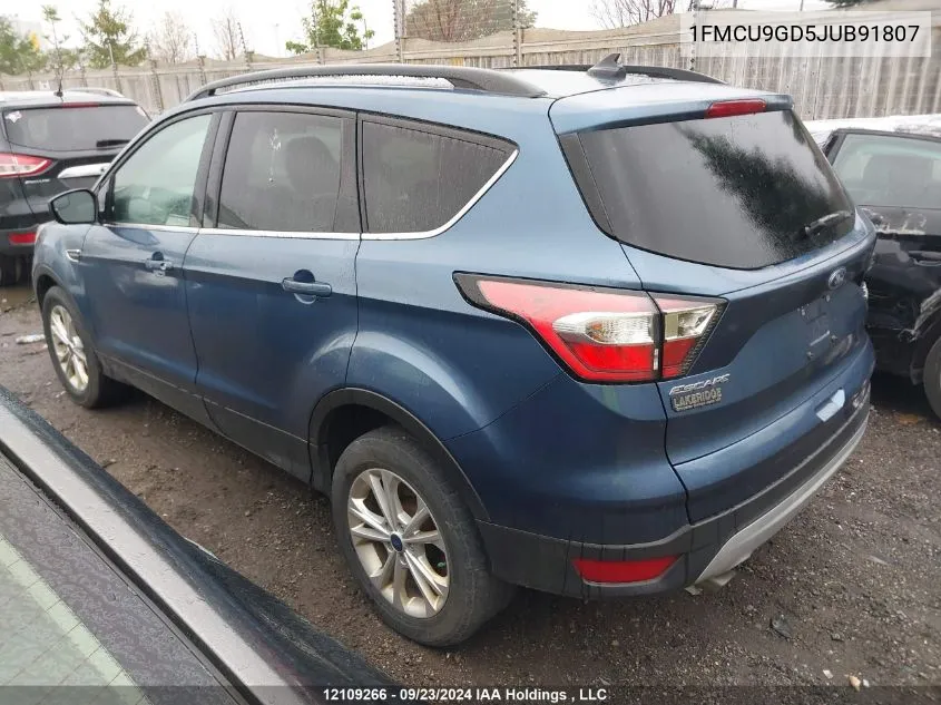 2018 Ford Escape Se VIN: 1FMCU9GD5JUB91807 Lot: 12109266