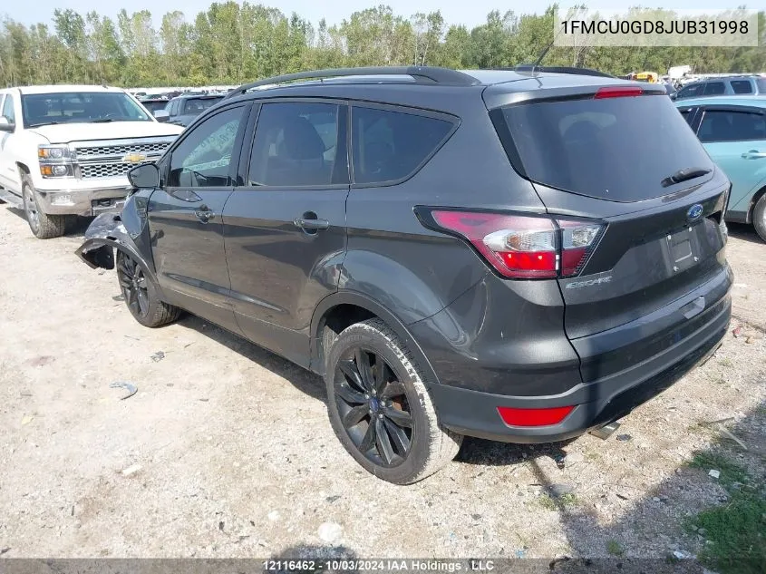 2018 Ford Escape Se VIN: 1FMCU0GD8JUB31998 Lot: 12116462