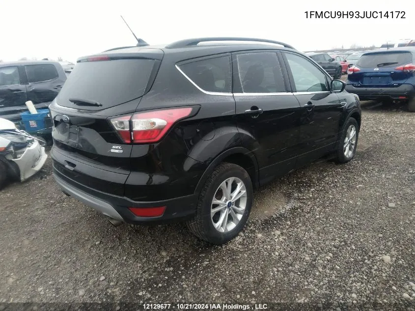 2018 Ford Escape Sel VIN: 1FMCU9H93JUC14172 Lot: 12129677