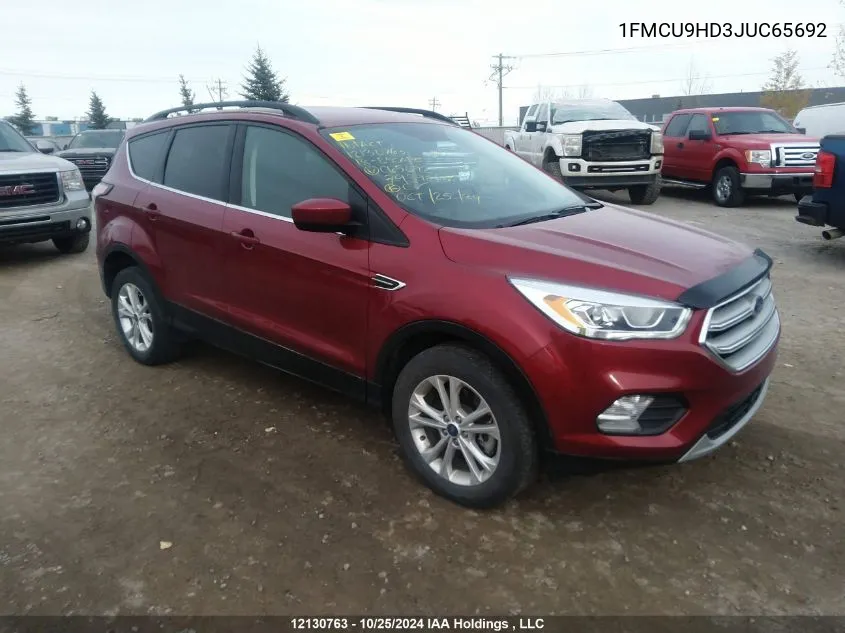 2018 Ford Escape Sel VIN: 1FMCU9HD3JUC65692 Lot: 12130763