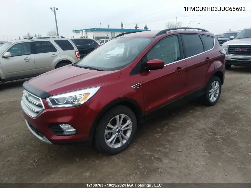 2018 Ford Escape Sel VIN: 1FMCU9HD3JUC65692 Lot: 12130763