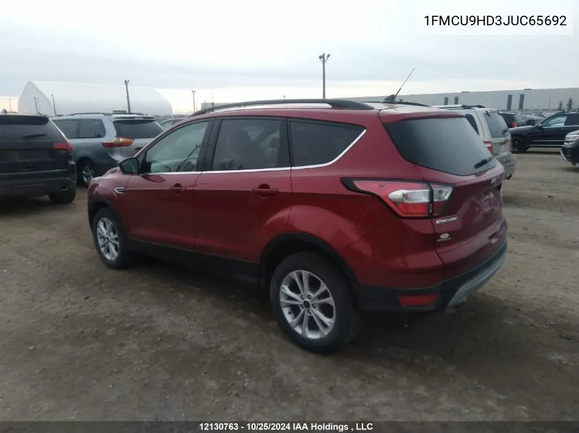 2018 Ford Escape Sel VIN: 1FMCU9HD3JUC65692 Lot: 12130763