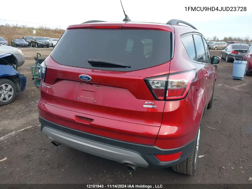 2018 Ford Escape Sel VIN: 1FMCU9HD4JUD23728 Lot: 12151943