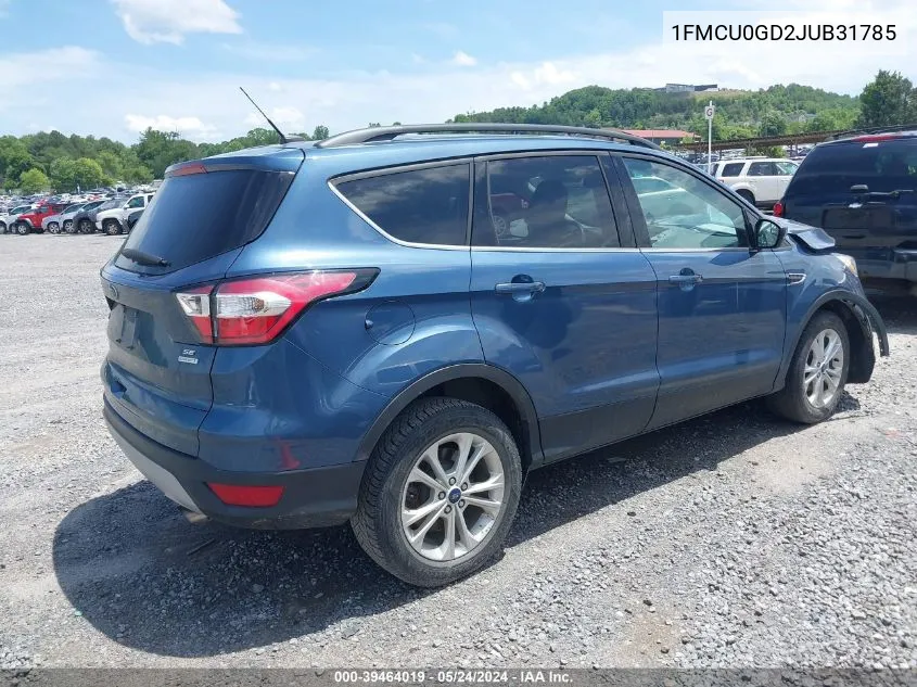 2018 Ford Escape Se VIN: 1FMCU0GD2JUB31785 Lot: 39464019