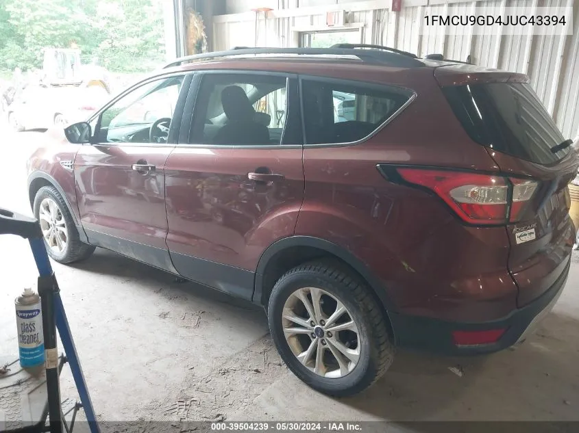 2018 Ford Escape Se VIN: 1FMCU9GD4JUC43394 Lot: 39504239