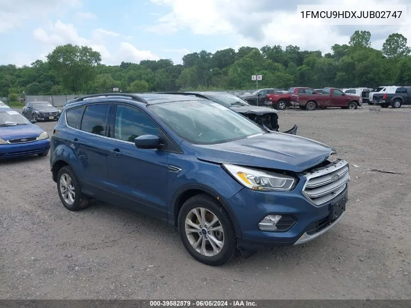 2018 Ford Escape Sel VIN: 1FMCU9HDXJUB02747 Lot: 39582879