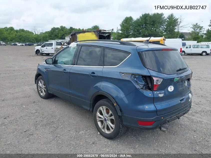 2018 Ford Escape Sel VIN: 1FMCU9HDXJUB02747 Lot: 39582879