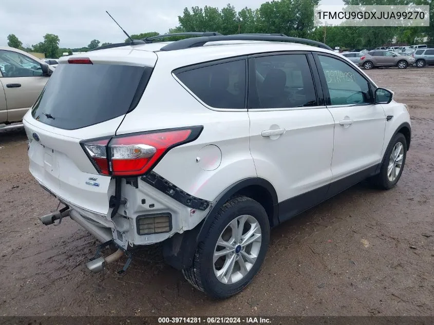 2018 Ford Escape Se VIN: 1FMCU9GDXJUA99270 Lot: 39714281