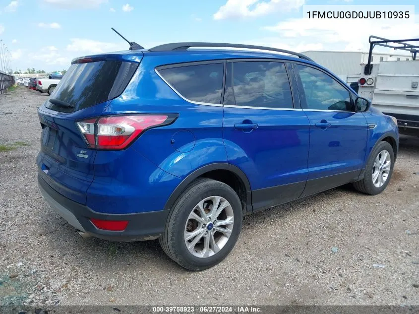 2018 Ford Escape Se VIN: 1FMCU0GD0JUB10935 Lot: 39758923