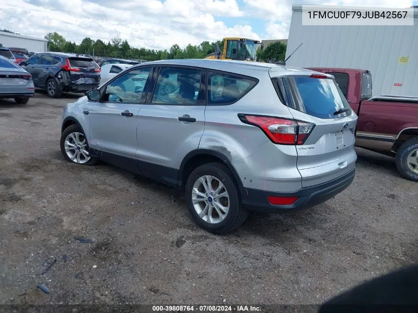 2018 Ford Escape S VIN: 1FMCU0F79JUB42567 Lot: 39808764