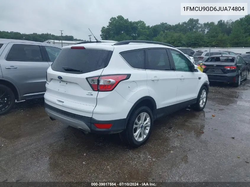 2018 Ford Escape Se VIN: 1FMCU9GD6JUA74804 Lot: 39817554