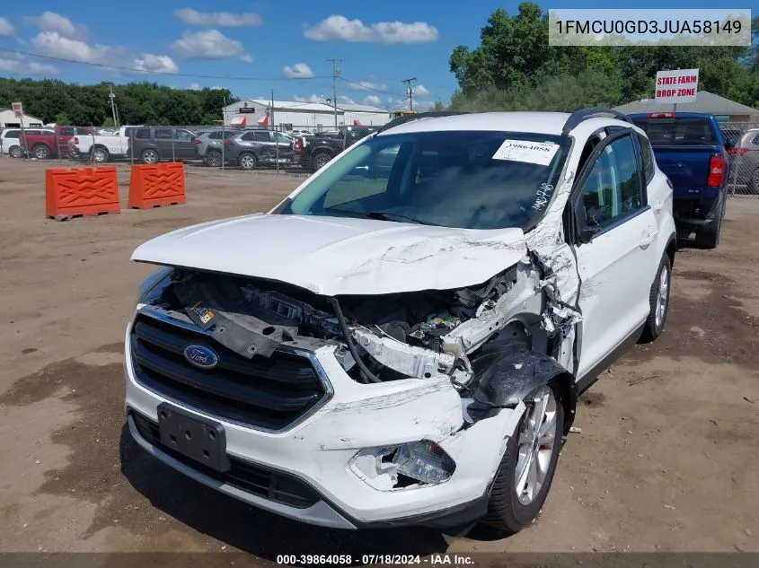 2018 Ford Escape Se VIN: 1FMCU0GD3JUA58149 Lot: 39864058