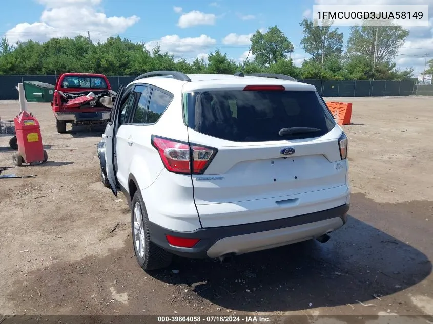 2018 Ford Escape Se VIN: 1FMCU0GD3JUA58149 Lot: 39864058