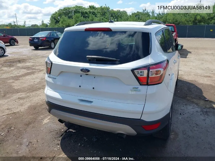 2018 Ford Escape Se VIN: 1FMCU0GD3JUA58149 Lot: 39864058