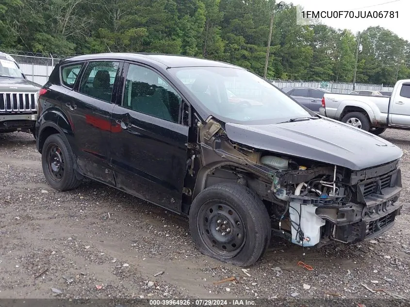 2018 Ford Escape S VIN: 1FMCU0F70JUA06781 Lot: 39964926