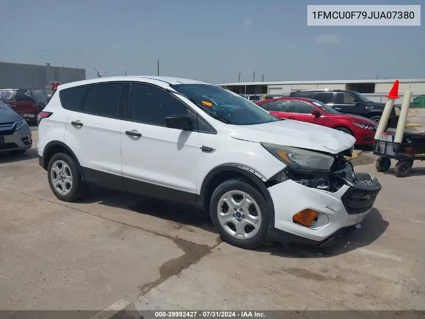 2018 Ford Escape S VIN: 1FMCU0F79JUA07380 Lot: 39992427