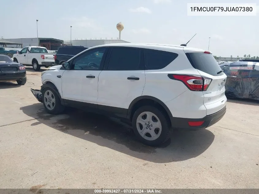 2018 Ford Escape S VIN: 1FMCU0F79JUA07380 Lot: 39992427