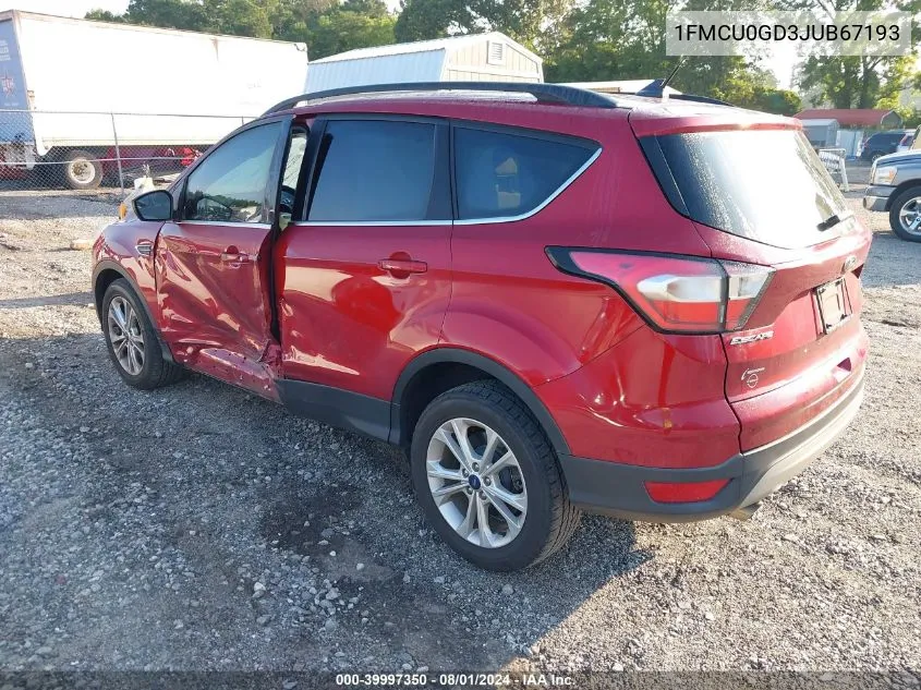 2018 Ford Escape Se VIN: 1FMCU0GD3JUB67193 Lot: 39997350