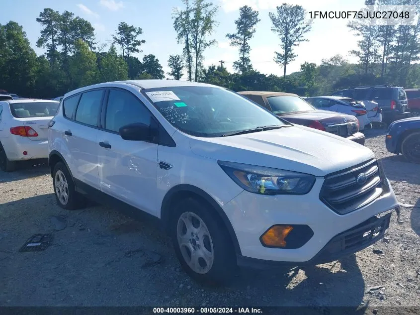 2018 Ford Escape S VIN: 1FMCU0F75JUC27048 Lot: 40003960