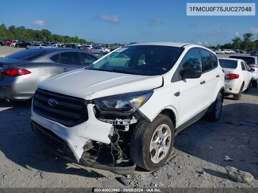 2018 Ford Escape S VIN: 1FMCU0F75JUC27048 Lot: 40003960